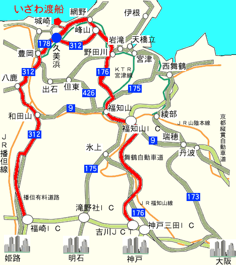 京都 いざわ渡船 地図