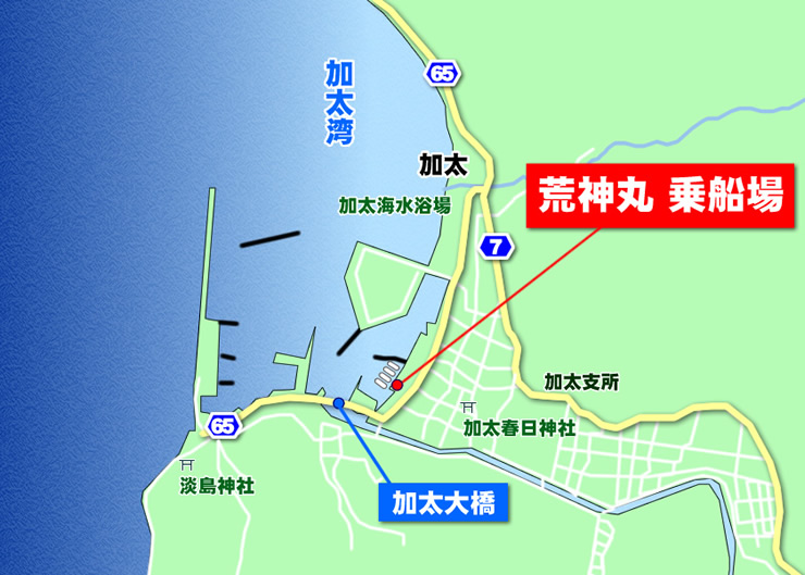 和歌山加太 釣り船 荒神丸の地図