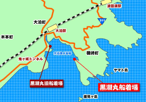 黒潮丸の地図